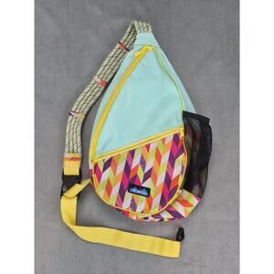 Kavu Paxton Pack Chevron Punch Rope Sling Crossbody Bag Hiking Shopping Colorful
